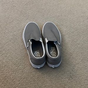 grey slip on vans women size 7.5 men size 6